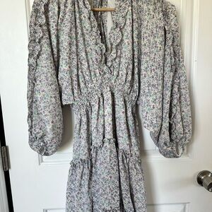 Storia Lavender Floral Smocked Dress
